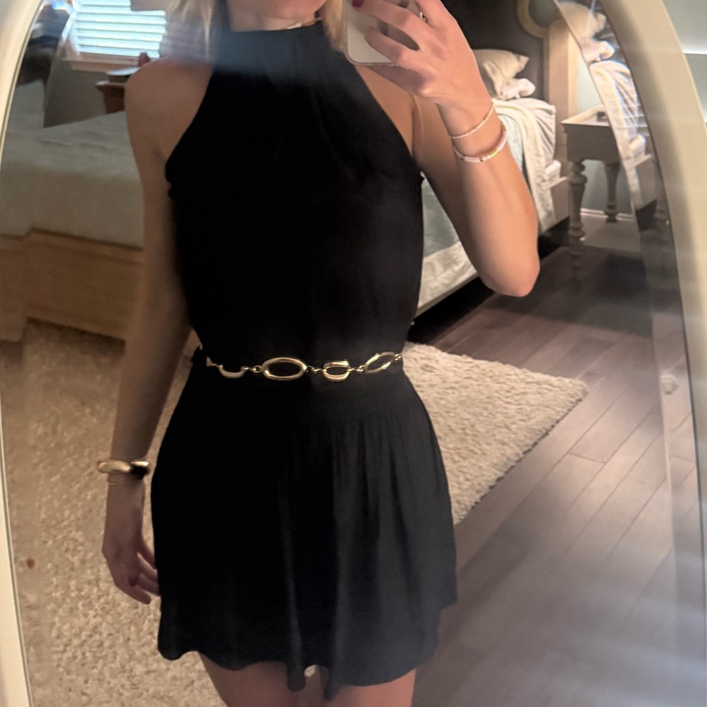 Ramy Brook Black Halter Sleeveless Mini Dress